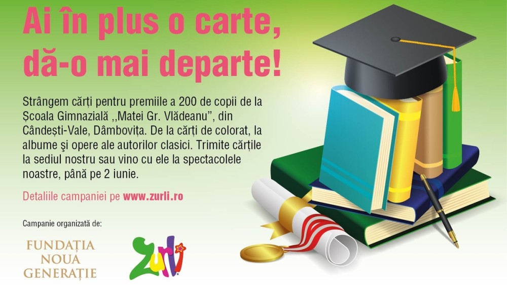 Ai în plus o carte, dă-o mai departe! O campanie marca Zurli 