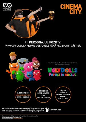 Lupta anti-bullying continuă pe marile ecrane prin intermediul animaţiei ,,UglyDolls: Păpuşi în bucluc”