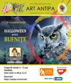 Atelier online pentru copii la Antipa: Haloween printre bufnițe